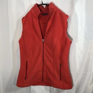 Eddie Bauer Fleece Vest Peach Orange Women Medium